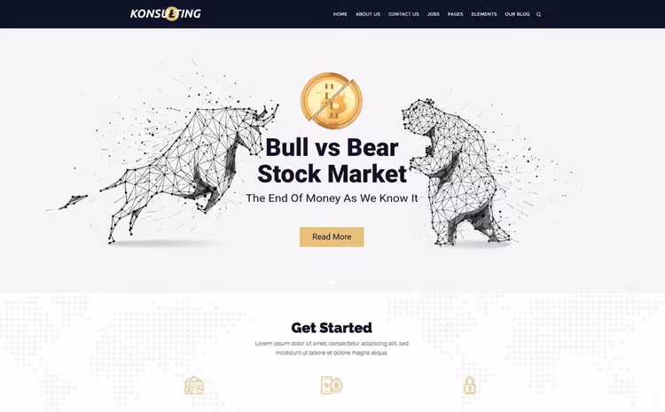 Screenshot del tema Konsulting per consulenza crypto