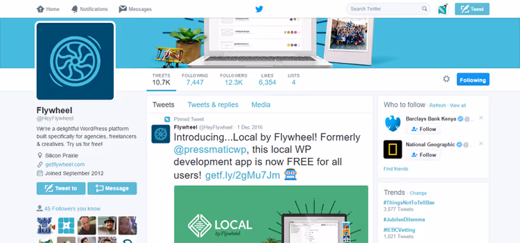Lanseringskunngjøring for Local by Flywheel i desember 2016