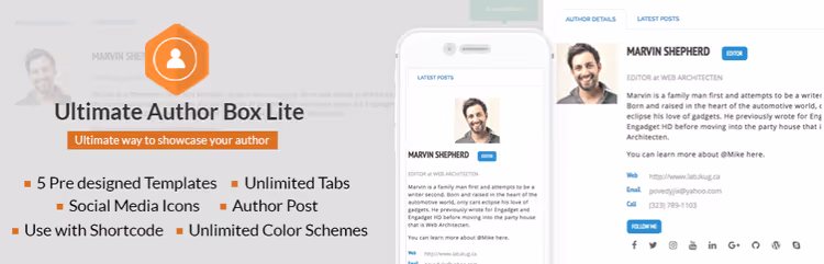 Modèles de design de l'extension Ultimate Author Box Lite