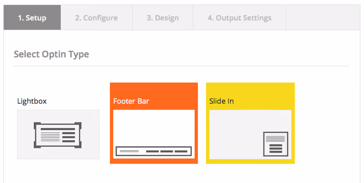 OptinMonster extensions: floating bar and slide-in