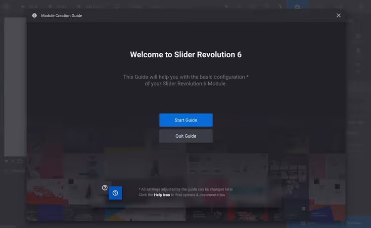 New module creation start window