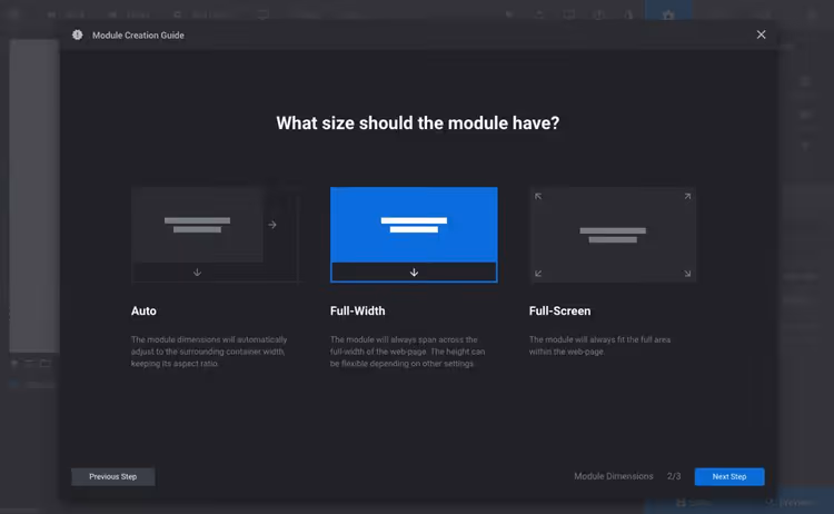 Choosing module type slider or carousel