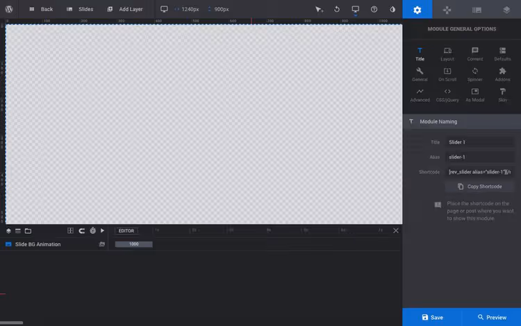Slider responsiveness settings for devices