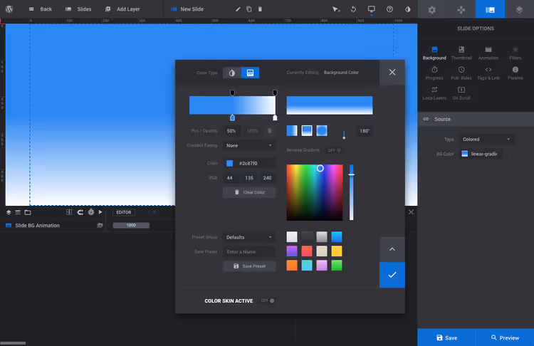 First slide editor for new module