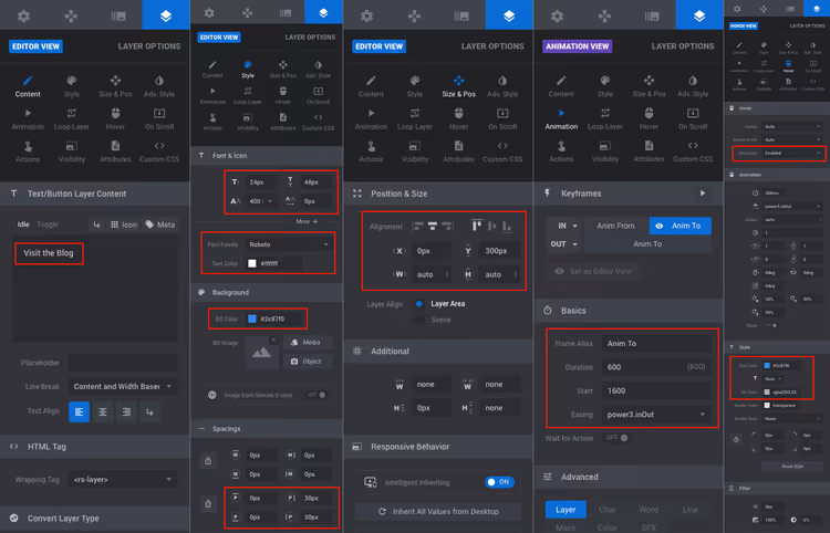 Editing button layer on slide