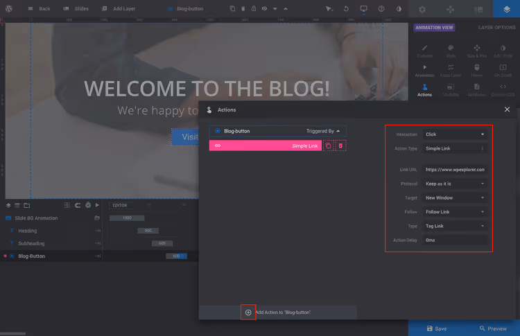 Shape layer settings with stroke and background