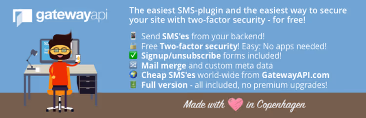 Panel de GatewayAPI para campañas SMS y autenticación de dos factores