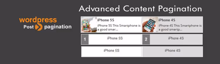 Schaltflächen und Layouts des Advanced Content Pagination-Plugins