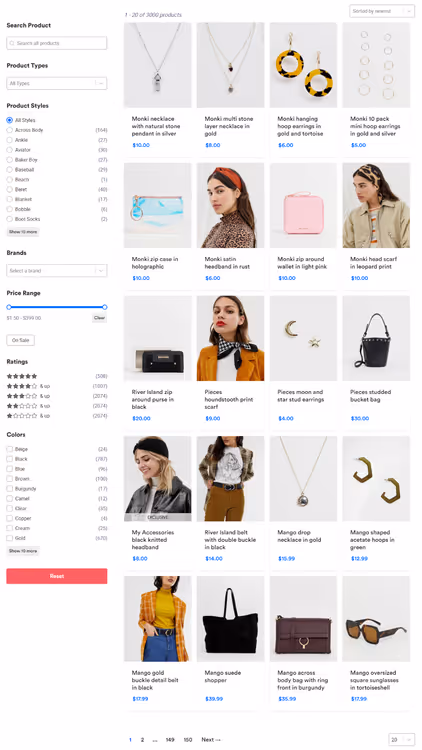 Exemple de grille WP Grid Builder pour une boutique WooCommerce
