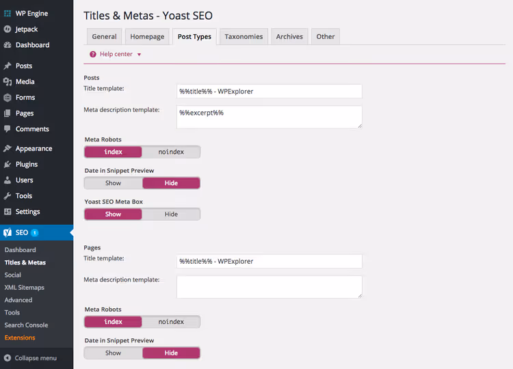 Modèles de titres pour types de publication et taxonomies