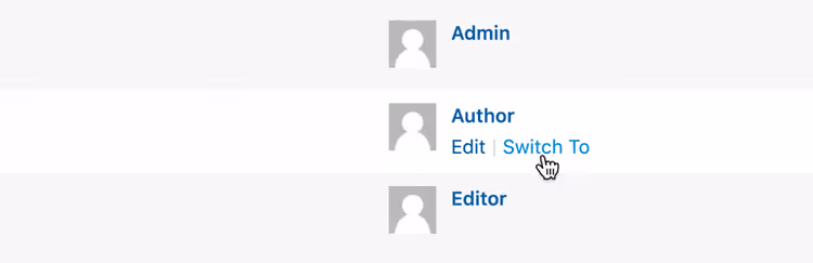 Switching button between user accounts