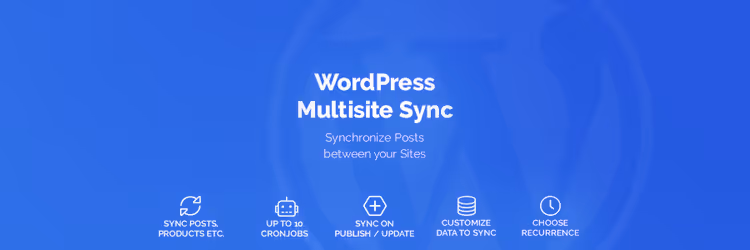 Content synchronization settings panel between network sites
