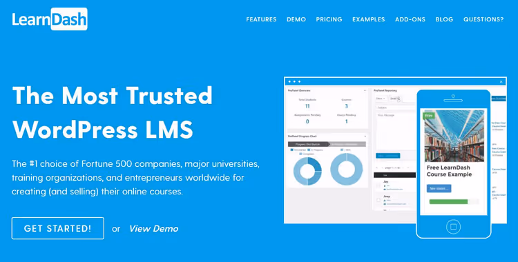 Oversiktsside for LearnDash LMS-utvidelsen