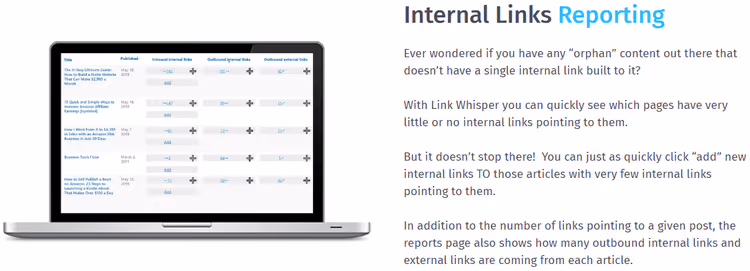Relatório de links internos com deteção de artigos órfãos no Link Whisper