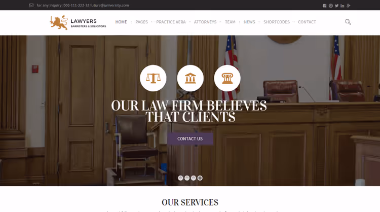 Шаблон команди теми Law Practice для великих юридичних фірм
