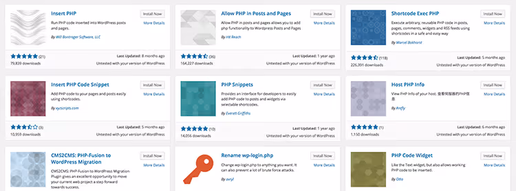 Code Snippets-Plugin-Oberfläche für WordPress