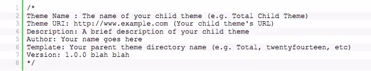Beispieldateistruktur eines WordPress-Child-Themes