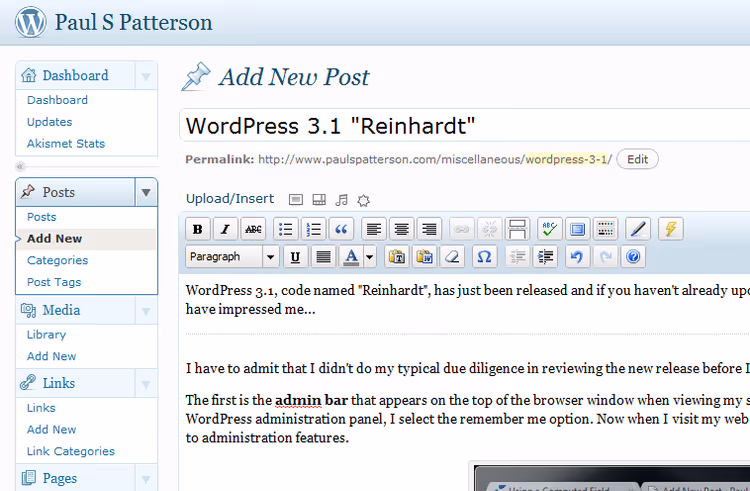 WordPress 3.2 Gershwin, design de administração atualizado e requisitos mínimos PHP 5.2.4