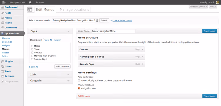 WordPress 3.8 Parker, design de administração responsiva totalmente redesenhado