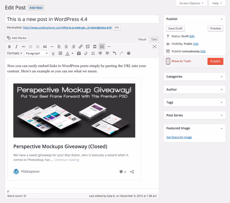 WordPress 4.7 Vaughan, endpoints da API REST, CSS personalizado e Twenty Seventeen