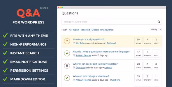 Formulario de envío de preguntas en la versión premium DW Question Answer Pro