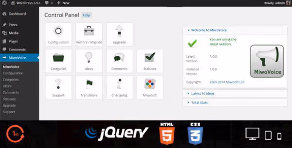 Interfaz de feedback estilo UserVoice con MiwoVoice para WordPress