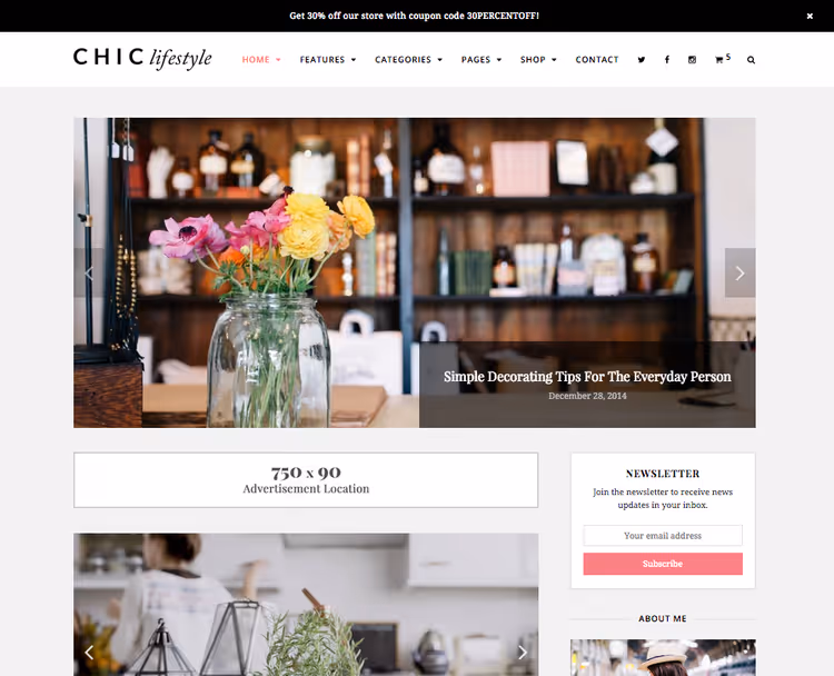 Chic premium WordPress theme demo