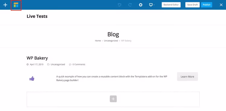 WP Bakery role settings page with content type toggles