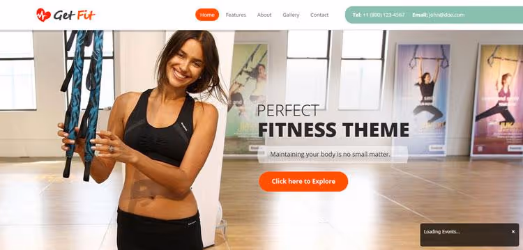 GetFit, tema Bootstrap para sitios de fitness con navegación táctil