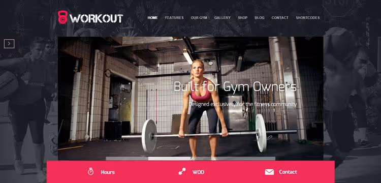 Workout, tema WordPress para boxes de CrossFit con horario