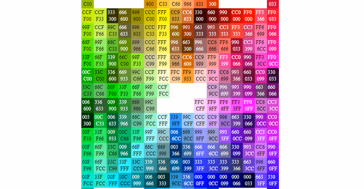 Färgpalett med HTML-koder på Coolors