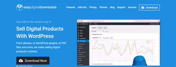 Panel de Easy Digital Downloads: productos, pedidos, informes