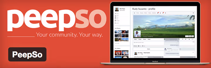 PeepSo plugin screenshot in the WordPress admin panel with community settings
