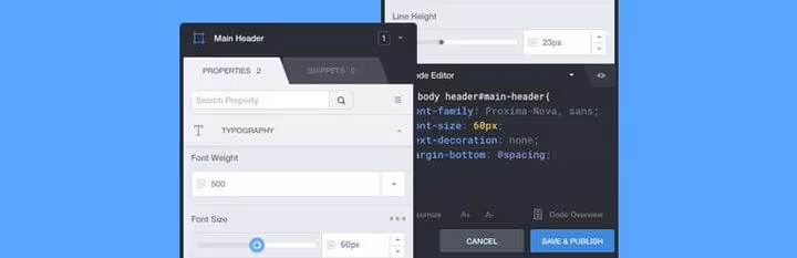 Interfaccia editor CSS Hero con pannello degli stili