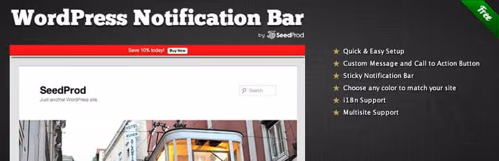 Semplice barra di notifica superiore su sito WordPress