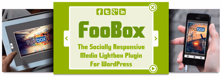 Lightbox FooBox con immagine e pulsante di condivisione