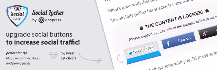 Contenuto bloccato Social Locker con pulsanti social media