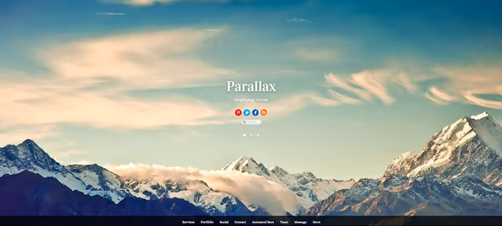 Parallax theme, one-page theme with parallax effects from Themify