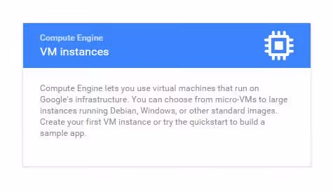 Interface do Google Compute Engine