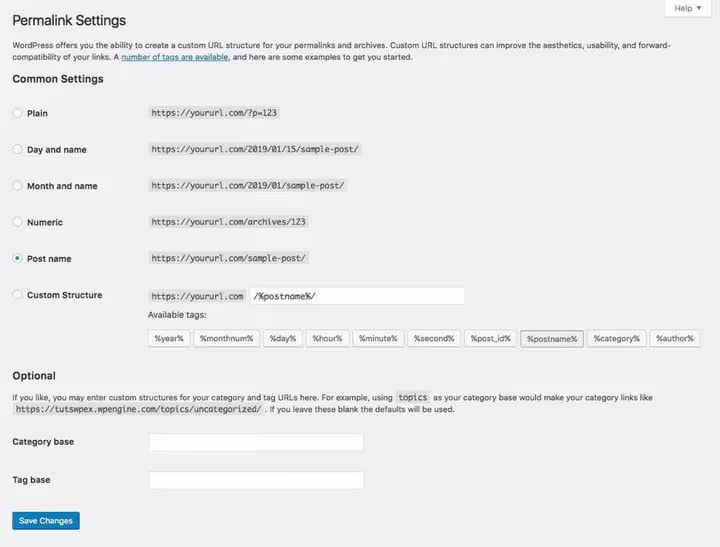 WordPress-Permalink-Einstellungen