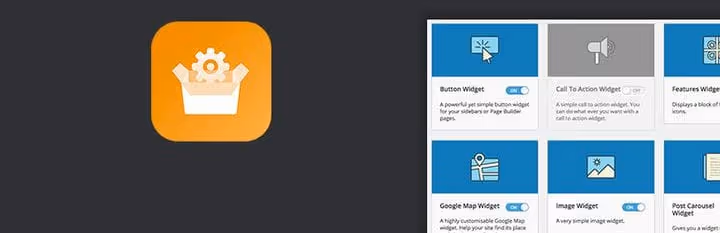 SiteOrigin-widgetpaket med lista över tillgängliga element