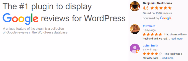 Google-recensioner med betyg via Google Reviews-widget