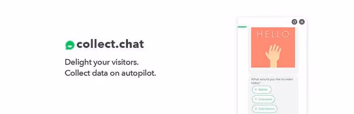 Collect.chat chatbot-byggare med dra-och-släpp-gränssnitt