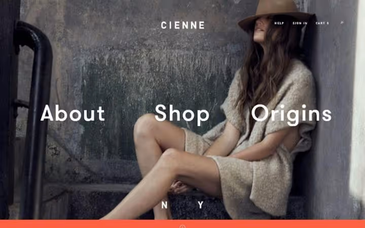 Cienne NY Mode-Website mit minimalistischem Design auf WordPress