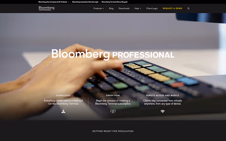 Bloomberg Professional Website auf WordPress mit Echtzeitdaten