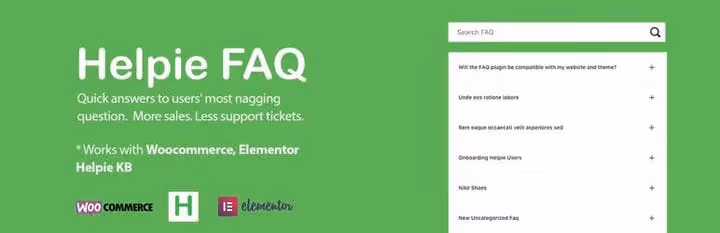 Helpie FAQ plugin innstillingsside i WordPress administrasjonspanel