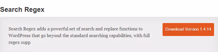 Search Regex sök- och ersättningsverktyg i WordPress admin