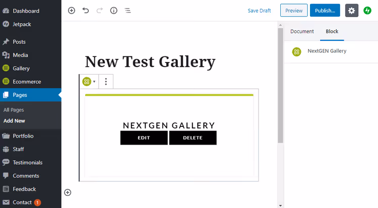 Published page with inserted NextGEN gallery