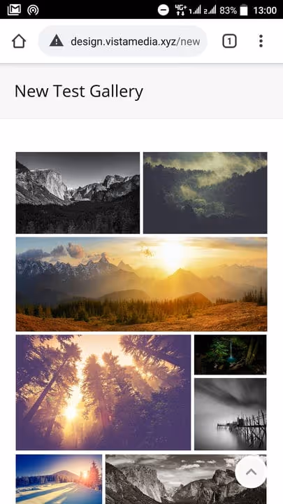 Mobile version of NextGEN gallery on a smartphone