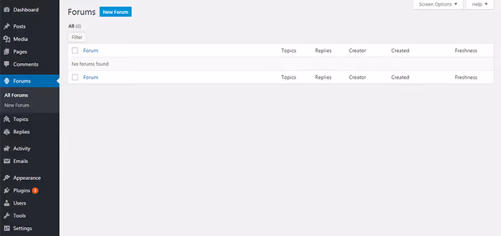 Creating a new bbPress forum in the WordPress admin